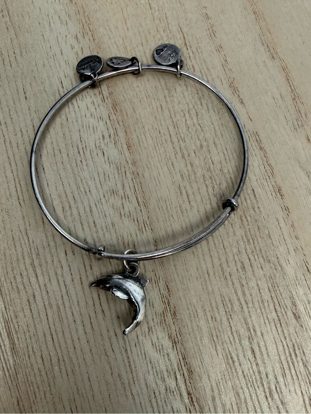 Alex and Ani Silver Dolphin Charm Bangle Bracelet - Women's Jewelry